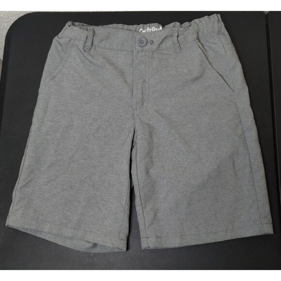 Cat & Jack Boys Flat Front Shorts Gray Chambray 10 - Picture 1 of 10